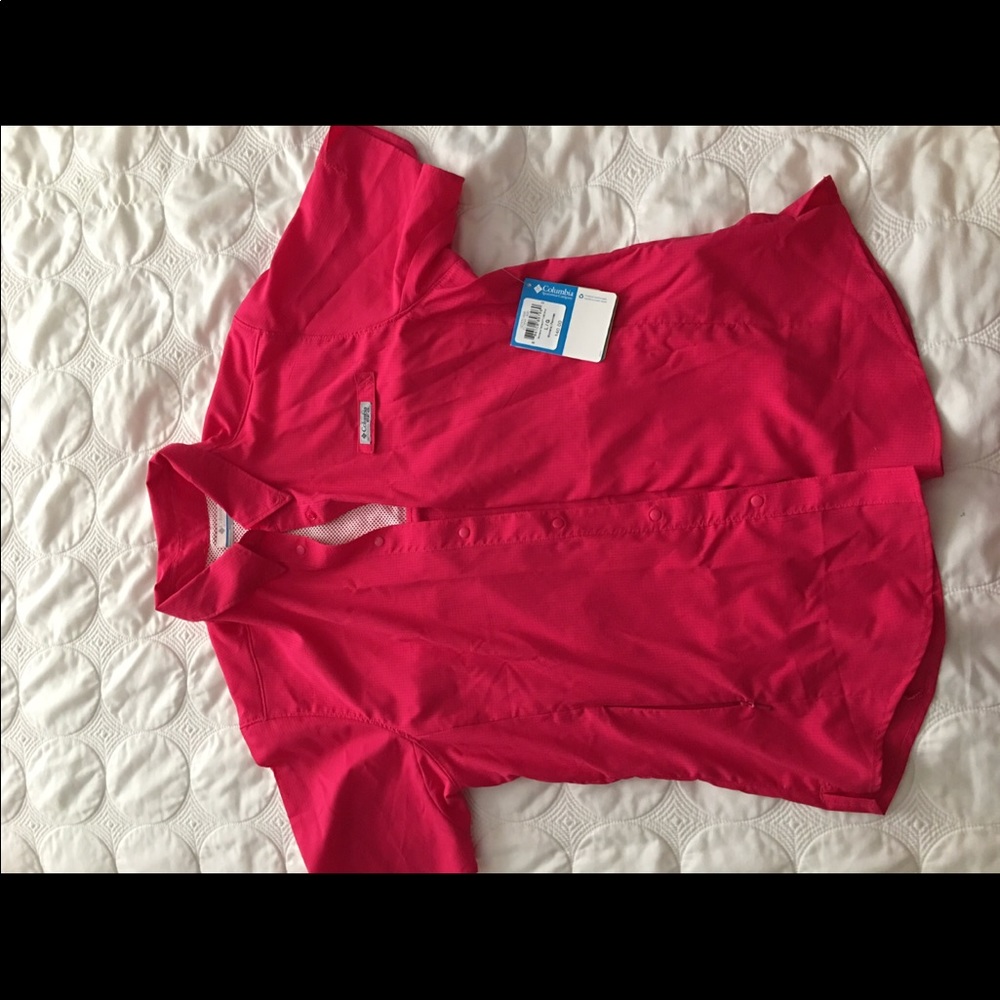 Hot pink Columbia shirt